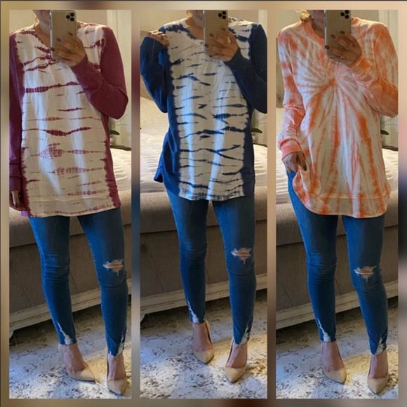 New! Mauve Watercolor Tie Dye Tunic - Picture 3 of 3